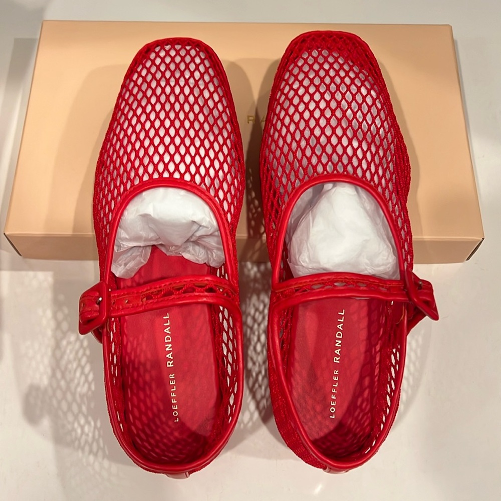 Loeffler Randall Mesh Red Mary Jane Sneaker